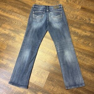 Buckle BKE Tyler Straight Leg Jeans Mens 32L Stretch Faded Blue Denim Coolmax